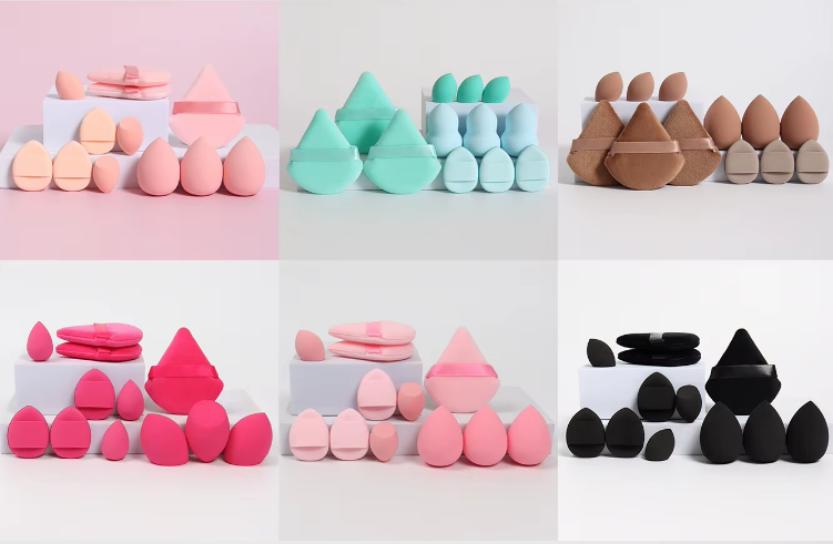 12-Piece All-Purpose Makeup Sponge Set, Made of 3 Loose Powder Puffs, 3 Mini Air Cushion Puffs, 3 Beauty Eggs and 3 Mini Beauty