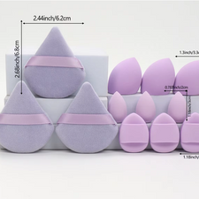 12-Piece All-Purpose Makeup Sponge Set, Made of 3 Loose Powder Puffs, 3 Mini Air Cushion Puffs, 3 Beauty Eggs and 3 Mini Beauty