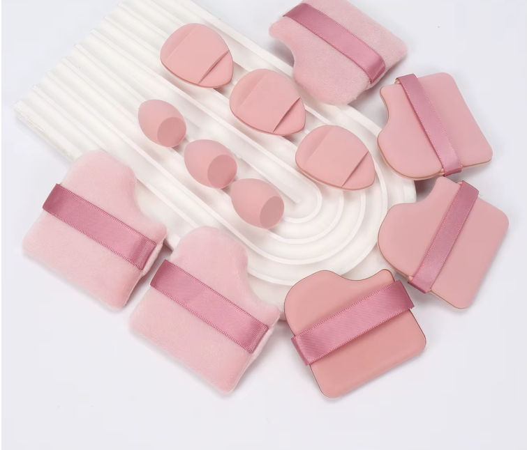 12-Piece All-Purpose Makeup Sponge Set, Made of 3 Loose Powder Puffs, 3 Mini Air Cushion Puffs, 3 Beauty Eggs and 3 Mini Beauty
