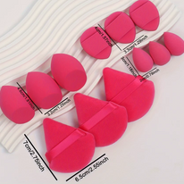 12-Piece All-Purpose Makeup Sponge Set, Made of 3 Loose Powder Puffs, 3 Mini Air Cushion Puffs, 3 Beauty Eggs and 3 Mini Beauty