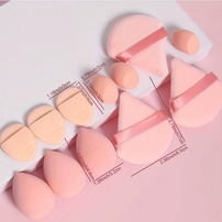 12-Piece All-Purpose Makeup Sponge Set, Made of 3 Loose Powder Puffs, 3 Mini Air Cushion Puffs, 3 Beauty Eggs and 3 Mini Beauty