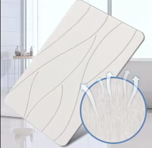 Stone Bath Mat Diatomaceous Earth Shower Mat Non-Slip Super Absorbent Diatomite Stone Bath Mats for Bathroom Floor Quick Drying