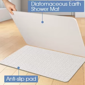 Stone Bath Mat Diatomaceous Earth Shower Mat Non-Slip Super Absorbent Diatomite Stone Bath Mats for Bathroom Floor Quick Drying