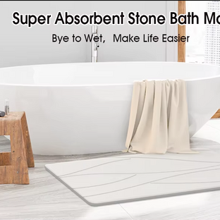 Stone Bath Mat Diatomaceous Earth Shower Mat Non-Slip Super Absorbent Diatomite Stone Bath Mats for Bathroom Floor Quick Drying