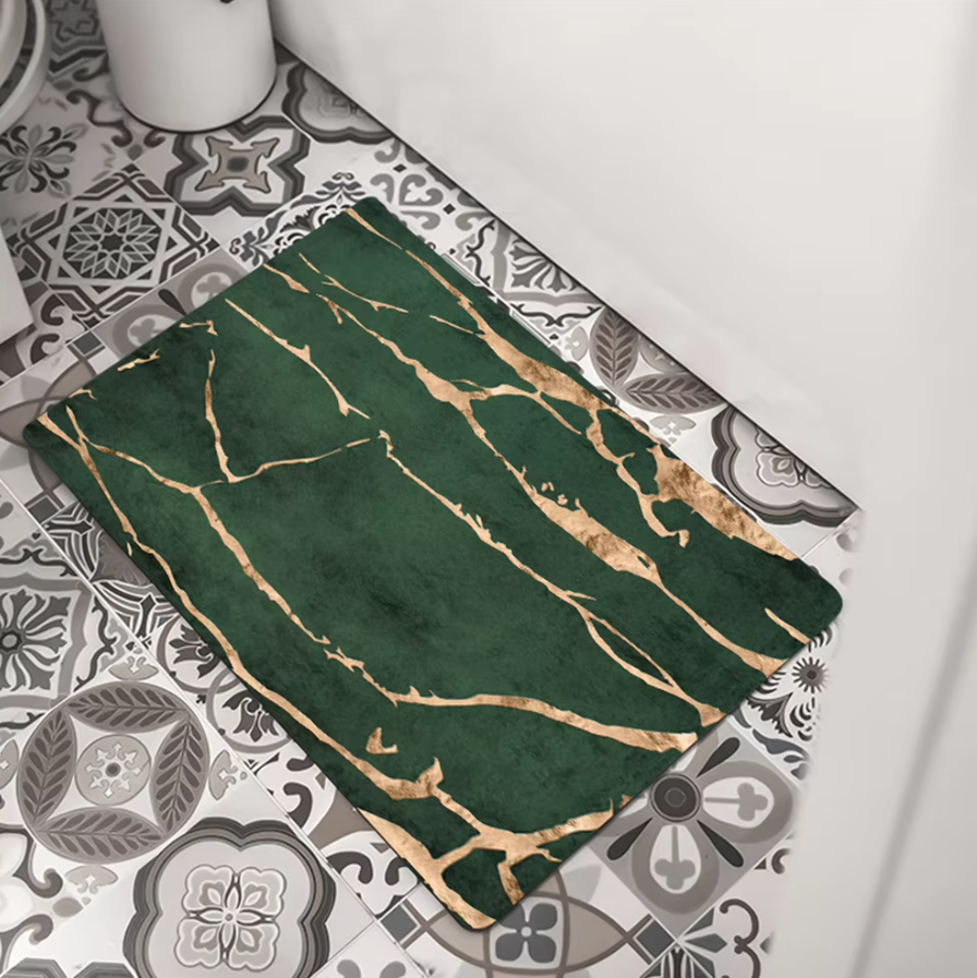 Bathroom Rug Bath Diatomite Stone PU Floor Mat Non Slip Quick Dry Pad Shower Toilet Rug Doormat Washable