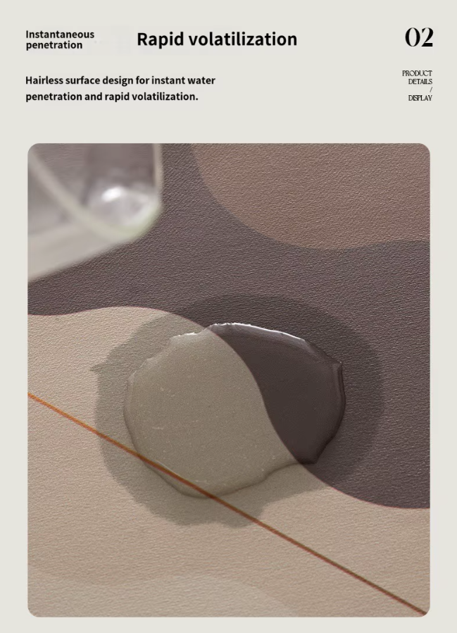 Diatomite Carpet Home Decor Bathroom Porch Imitation Marble Texture Absorbent, Non-Slip And Dirt-Resistant, Easy To Clean