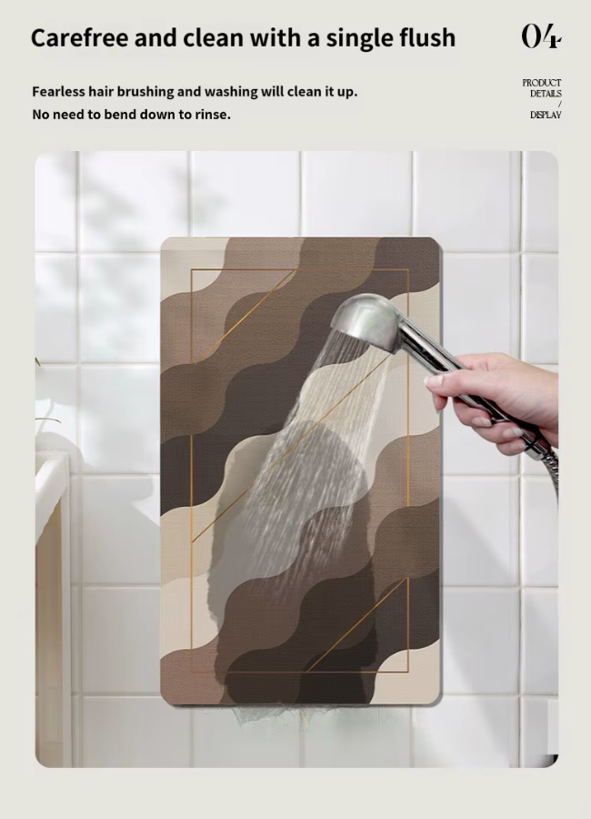 Diatomite Carpet Home Decor Bathroom Porch Imitation Marble Texture Absorbent, Non-Slip And Dirt-Resistant, Easy To Clean