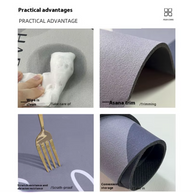 Bathroom Anti Slip Quick Dry Rug Cat Pattern Absorbent Wear Resistant Easy Clean Bath Mat Home Decor