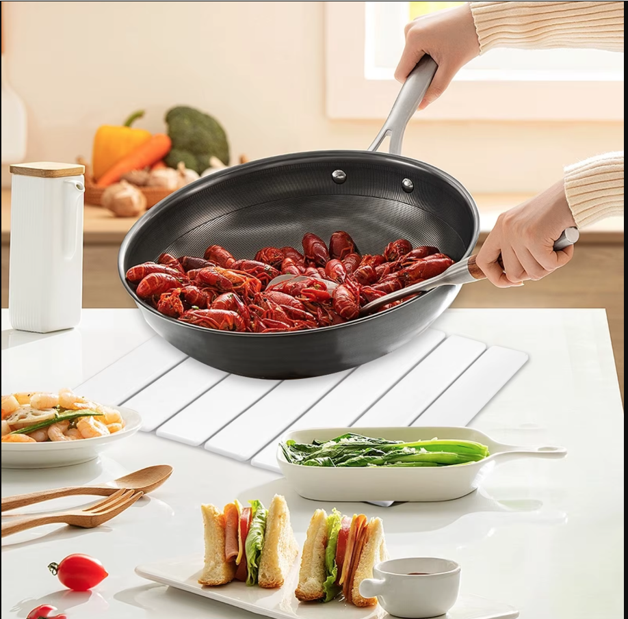 Kitchen Drying Mat Foldable Stone Dish Absorbent Drying Mat Nonslip Drying Pad Coffee Dish Drainer Mat Stone Kitchen Accessories