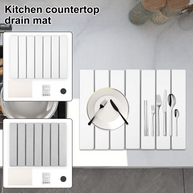 Kitchen Drying Mat Foldable Stone Dish Absorbent Drying Mat Nonslip Drying Pad Coffee Dish Drainer Mat Stone Kitchen Accessories