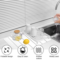 Kitchen Drying Mat Foldable Stone Dish Absorbent Drying Mat Nonslip Drying Pad Coffee Dish Drainer Mat Stone Kitchen Accessories