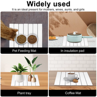 Kitchen Drying Mat Foldable Stone Dish Absorbent Drying Mat Nonslip Drying Pad Coffee Dish Drainer Mat Stone Kitchen Accessories