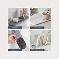 Oval Carved Diatom Mud Absorbent Stone Table Mat, Beautiful And Simple,Suitable for Bathroom Countertops,Kitchen Countertops
