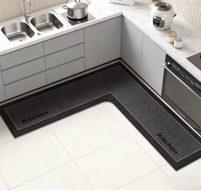 Diatomaceous earth kitchen mat L-shaped non-slip mat shower room doormat absorbent mat household doormat