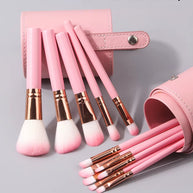 12 pieces multi-functional makeup brush set and large-capacity covered storage bucket