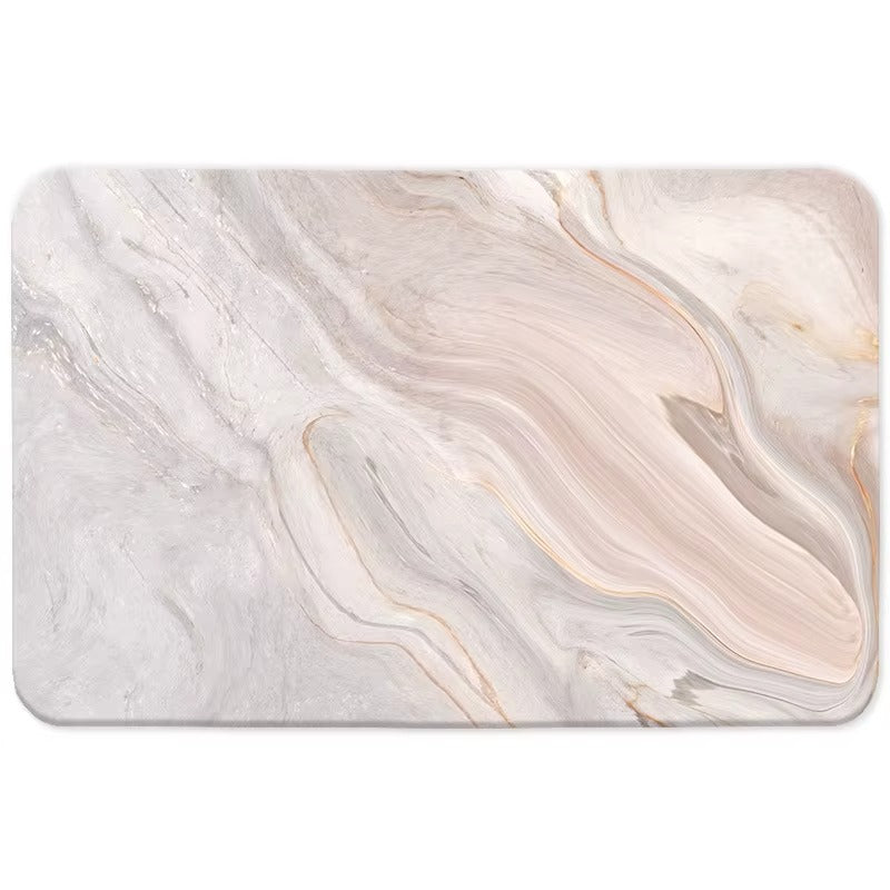 Diatomite Carpet Home Decor Bathroom Porch Imitation Marble Texture Absorbent, Non-Slip And Dirt-Resistant, Easy To Clean