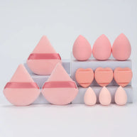 12-Piece All-Purpose Makeup Sponge Set, Made of 3 Loose Powder Puffs, 3 Mini Air Cushion Puffs, 3 Beauty Eggs and 3 Mini Beauty