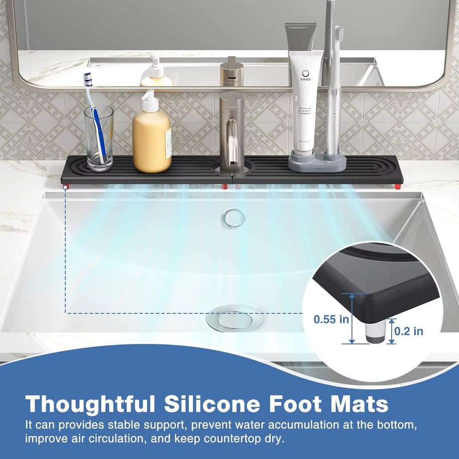 Faucet Mats for Kitchen Sink Water Absorbent Stone Sink Tray Fast Drying Sink Faucet Diatomite Mats for Bathroom Counter