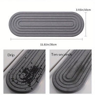 Oval Carved Diatom Mud Absorbent Stone Table Mat, Beautiful And Simple,Suitable for Bathroom Countertops,Kitchen Countertops