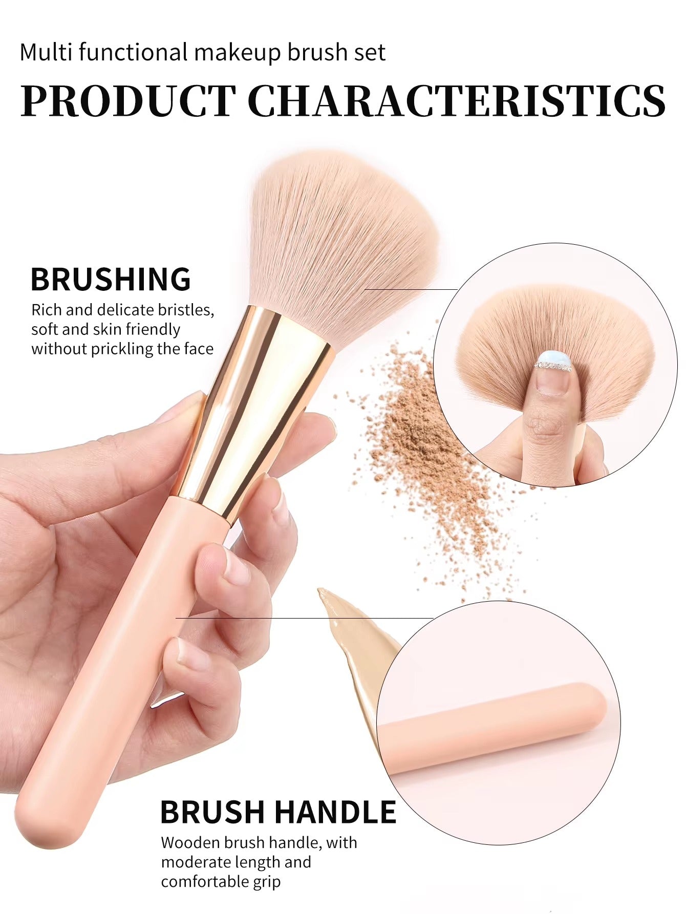 11 pieces High-End Professional Makeup Brushes Set with storage bucket - Blush Powder Eyeshadow Eyebrow Foundation Beauty Makeup Tool