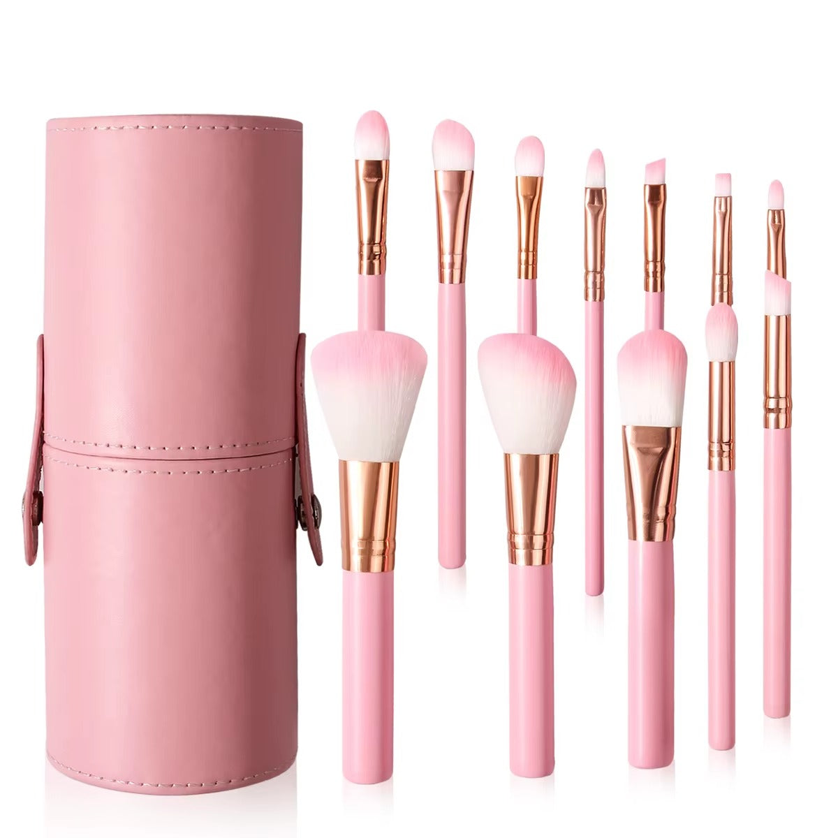 12 pieces multi-functional makeup brush set and large-capacity covered storage bucket