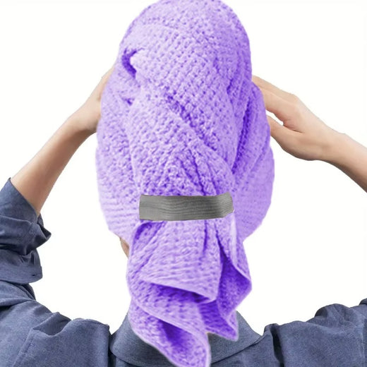 Microfiber Hair Towel Extra Large Wrap Fast-drying hair towel wrap with elastic band, ultra-absorbent soft hair towel wrap Turban