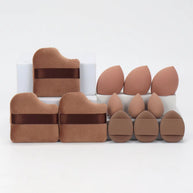 12-Piece All-Purpose Makeup Sponge Set, Made of 3 Loose Powder Puffs, 3 Mini Air Cushion Puffs, 3 Beauty Eggs and 3 Mini Beauty