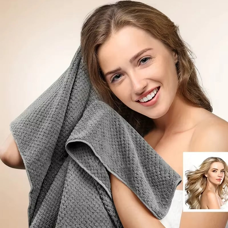 Microfiber Hair Towel Extra Large Wrap Fast-drying hair towel wrap with elastic band, ultra-absorbent soft hair towel wrap Turban