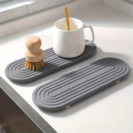Oval Carved Diatom Mud Absorbent Stone Table Mat, Beautiful And Simple,Suitable for Bathroom Countertops,Kitchen Countertops
