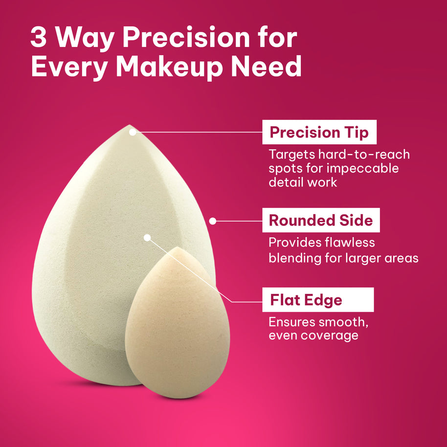 Makeup Sponge Set - 3pcs Rare Blender for Liquid, Cream and Powder, Latex Free Vegan Sponge