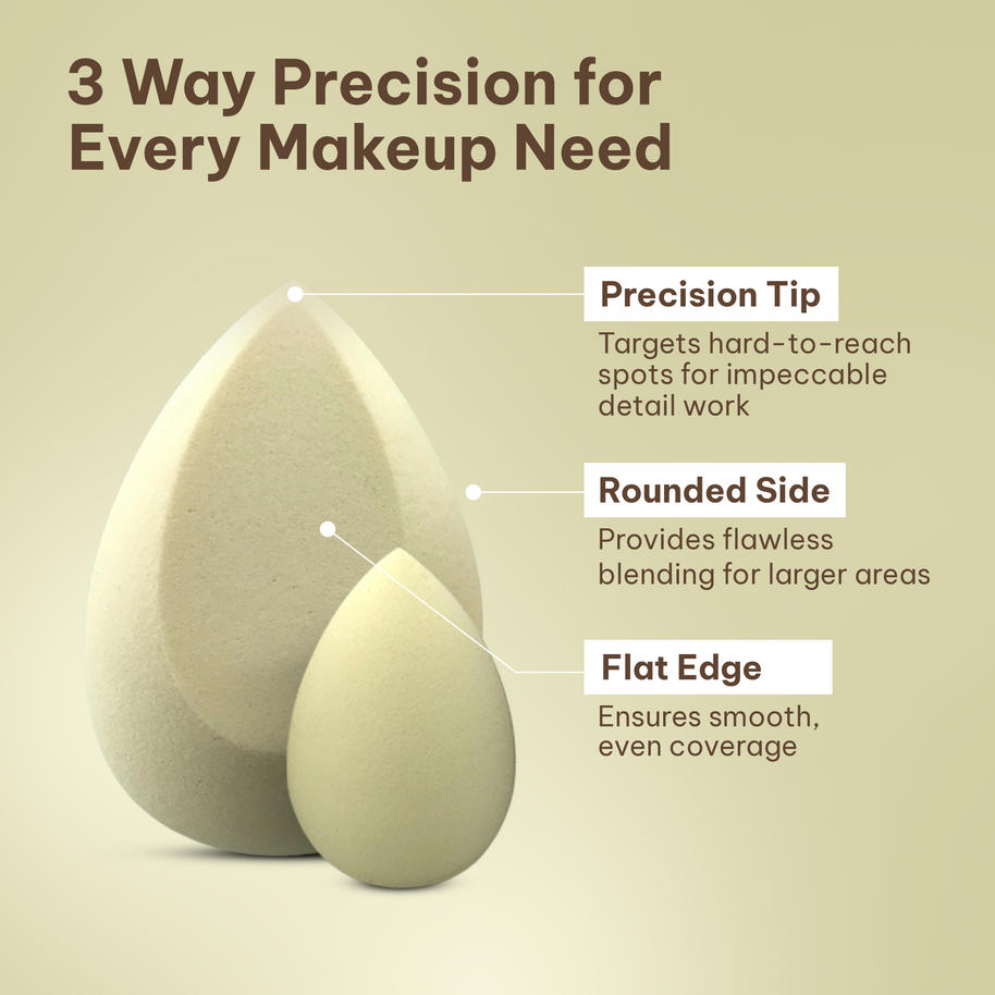 Makeup Sponge Set - 3pcs Rare Blender for Liquid, Cream and Powder, Latex Free Vegan Sponge