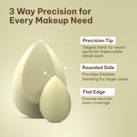 Makeup Sponge Set - 3pcs Rare Blender for Liquid, Cream and Powder, Latex Free Vegan Sponge
