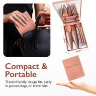 Travel Makeup Brushes Set, Easy Taken 5pcs Mini Makeup Brushes Kit with mirror