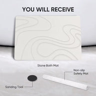 Bath Mat Diatomite Stone Mats for Bathroom NonSlip Diatomaceous Earth Shower Mat Super Absorbent Bathroom Floor Mat Natural Easy