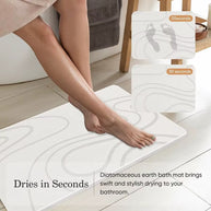 Bath Mat Diatomite Stone Mats for Bathroom NonSlip Diatomaceous Earth Shower Mat Super Absorbent Bathroom Floor Mat Natural Easy