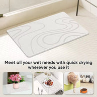 Bath Mat Diatomite Stone Mats for Bathroom NonSlip Diatomaceous Earth Shower Mat Super Absorbent Bathroom Floor Mat Natural Easy