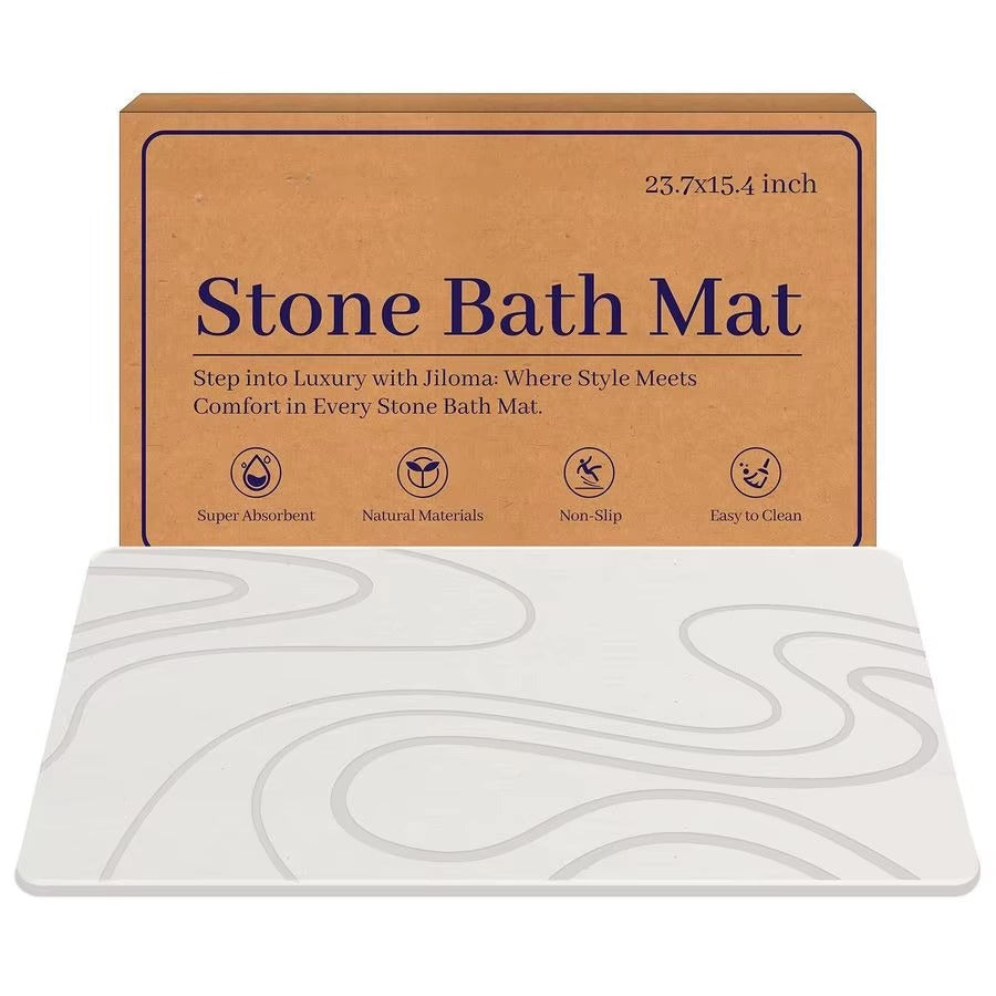 Bath Mat Diatomite Stone Mats for Bathroom NonSlip Diatomaceous Earth Shower Mat Super Absorbent Bathroom Floor Mat Natural Easy